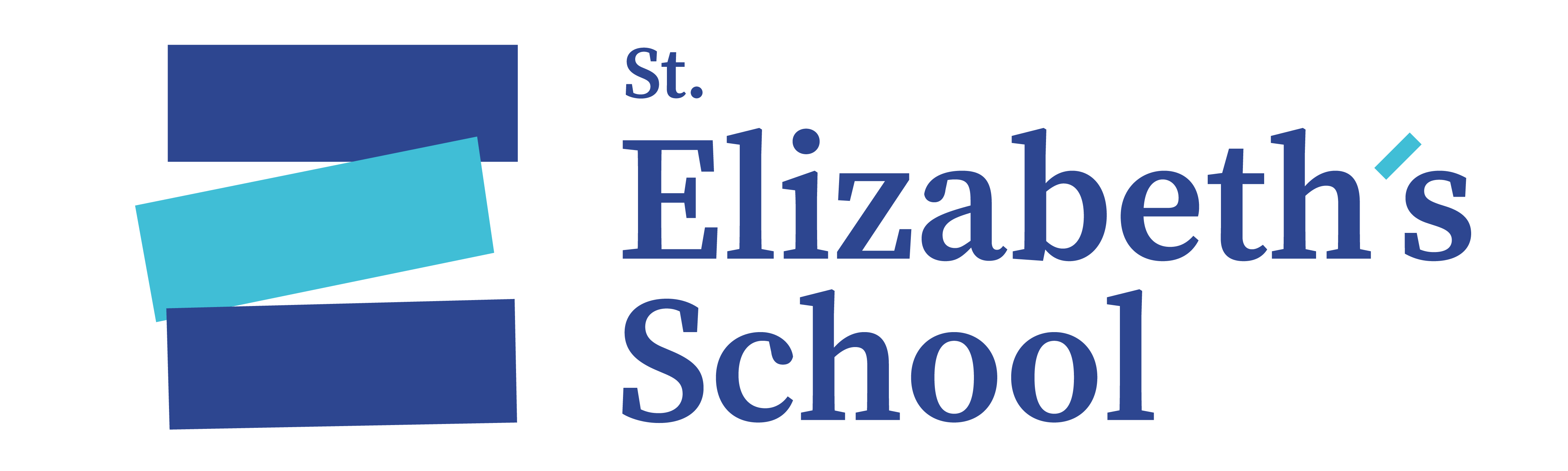 St. Elizabeth's School logo  - 3 books and typset